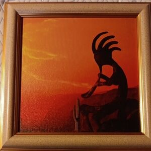 Framed Kokopelli Silhouette Art